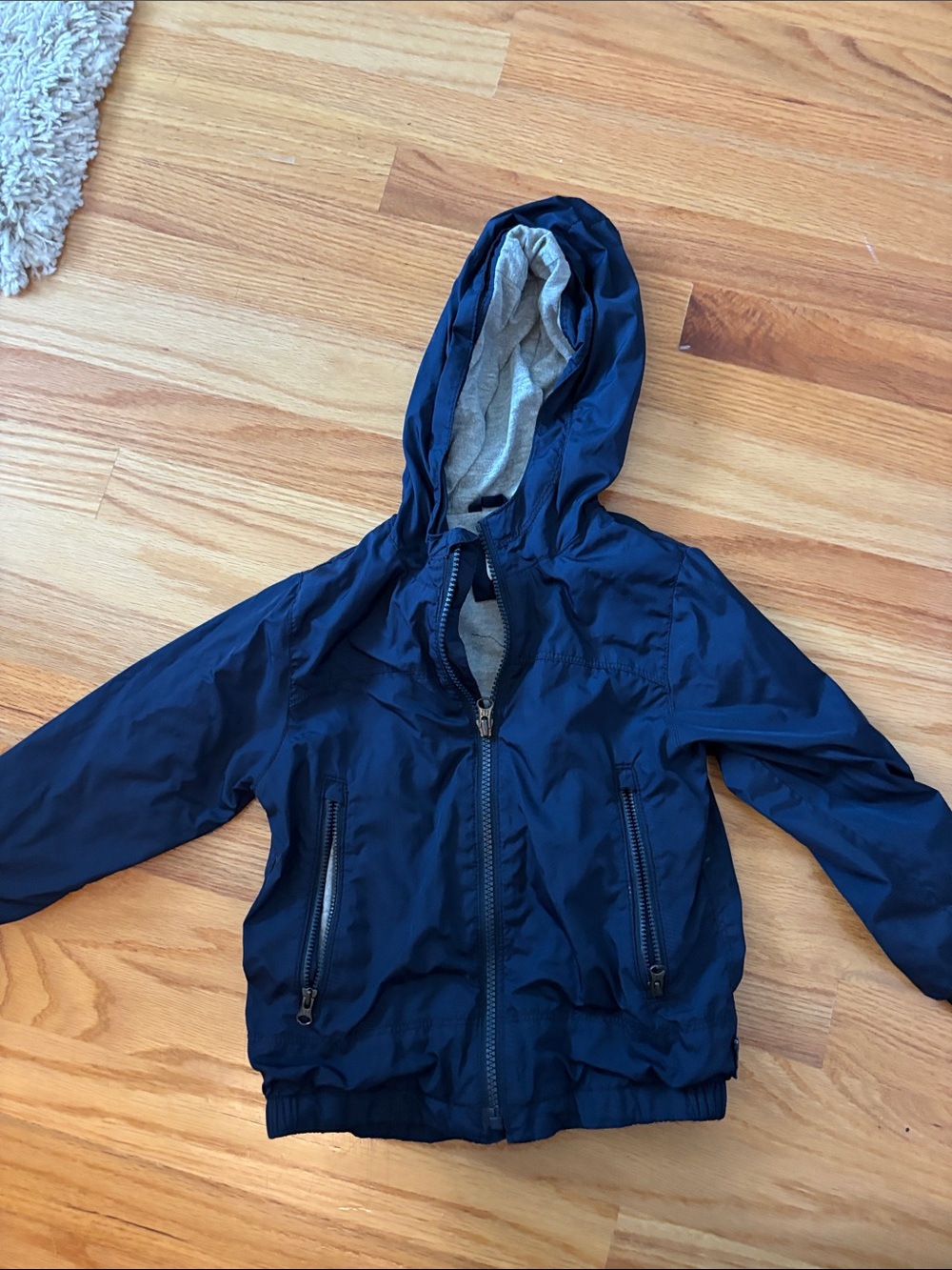 GAP Kids Navy Hooded Jacket with Gray Lining